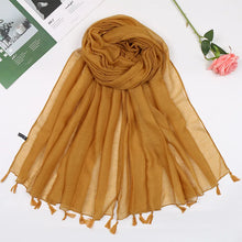 Load image into Gallery viewer, 31 Colors Plain Solid Tassel Viscose Shawl Scarf Lady High Quality
