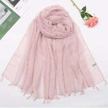 Load image into Gallery viewer, 31 Colors Plain Solid Tassel Viscose Shawl Scarf Lady High Quality
