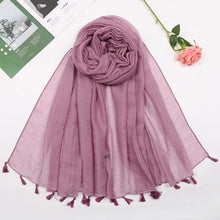 Load image into Gallery viewer, 31 Colors Plain Solid Tassel Viscose Shawl Scarf Lady High Quality
