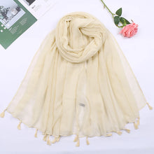 Load image into Gallery viewer, 31 Colors Plain Solid Tassel Viscose Shawl Scarf Lady High Quality
