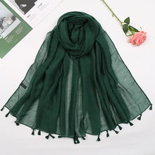 Load image into Gallery viewer, 31 Colors Plain Solid Tassel Viscose Shawl Scarf Lady High Quality
