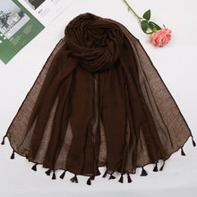 Load image into Gallery viewer, 31 Colors Plain Solid Tassel Viscose Shawl Scarf Lady High Quality
