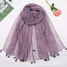 Load image into Gallery viewer, 31 Colors Plain Solid Tassel Viscose Shawl Scarf Lady High Quality
