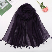 Load image into Gallery viewer, 31 Colors Plain Solid Tassel Viscose Shawl Scarf Lady High Quality
