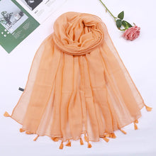 Load image into Gallery viewer, 31 Colors Plain Solid Tassel Viscose Shawl Scarf Lady High Quality
