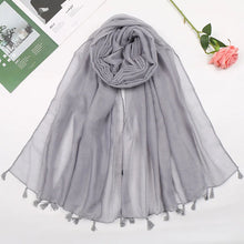 Load image into Gallery viewer, 31 Colors Plain Solid Tassel Viscose Shawl Scarf Lady High Quality
