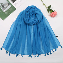 Load image into Gallery viewer, 31 Colors Plain Solid Tassel Viscose Shawl Scarf Lady High Quality
