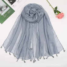 Load image into Gallery viewer, 31 Colors Plain Solid Tassel Viscose Shawl Scarf Lady High Quality
