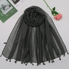 Load image into Gallery viewer, 31 Colors Plain Solid Tassel Viscose Shawl Scarf Lady High Quality
