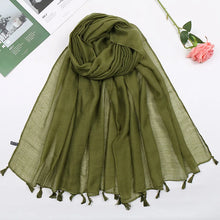 Load image into Gallery viewer, 31 Colors Plain Solid Tassel Viscose Shawl Scarf Lady High Quality
