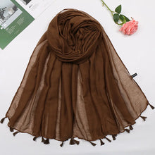 Load image into Gallery viewer, 31 Colors Plain Solid Tassel Viscose Shawl Scarf Lady High Quality
