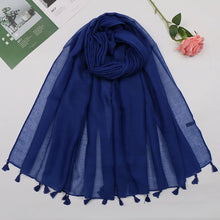 Load image into Gallery viewer, 31 Colors Plain Solid Tassel Viscose Shawl Scarf Lady High Quality
