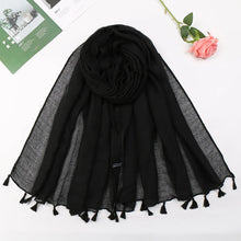 Load image into Gallery viewer, 31 Colors Plain Solid Tassel Viscose Shawl Scarf Lady High Quality
