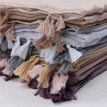 Load image into Gallery viewer, 31 Colors Plain Solid Tassel Viscose Shawl Scarf Lady High Quality
