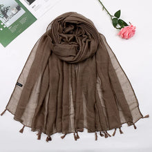 Load image into Gallery viewer, 31 Colors Plain Solid Tassel Viscose Shawl Scarf Lady High Quality
