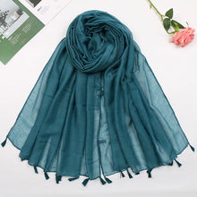 Load image into Gallery viewer, 31 Colors Plain Solid Tassel Viscose Shawl Scarf Lady High Quality
