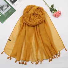 Load image into Gallery viewer, 31 Colors Plain Solid Tassel Viscose Shawl Scarf Lady High Quality
