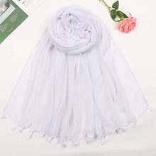 Load image into Gallery viewer, 31 Colors Plain Solid Tassel Viscose Shawl Scarf Lady High Quality
