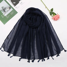 Load image into Gallery viewer, 31 Colors Plain Solid Tassel Viscose Shawl Scarf Lady High Quality
