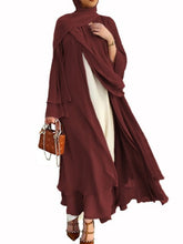 Load image into Gallery viewer, Dubai Chiffon Kaftan Open Abaya Long Dress Robe
