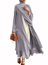 Load image into Gallery viewer, Dubai Chiffon Kaftan Open Abaya Long Dress Robe
