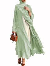 Load image into Gallery viewer, Dubai Chiffon Kaftan Open Abaya Long Dress Robe
