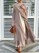 Load image into Gallery viewer, Dubai Chiffon Kaftan Open Abaya Long Dress Robe
