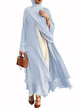 Load image into Gallery viewer, Dubai Chiffon Kaftan Open Abaya Long Dress Robe
