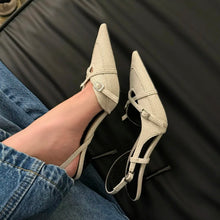 Load image into Gallery viewer, 2025 New Women&#39;s Jeans Heeled Sandals Pointed High Heel Office Lady
