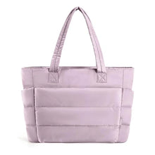 Load image into Gallery viewer, BAGSMART Big Square Cotton Padded Tote Bag Pink Female Quilting Puffy
