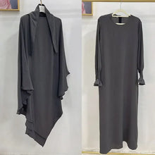 Load image into Gallery viewer, Abaya and Khimar Set Jilbab 2 Piece  Long Hijab Dress
