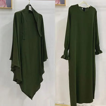 Load image into Gallery viewer, Abaya and Khimar Set Jilbab 2 Piece  Long Hijab Dress
