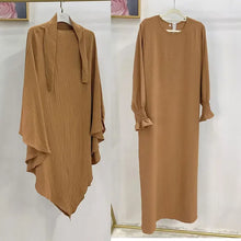 Load image into Gallery viewer, Abaya and Khimar Set Jilbab 2 Piece  Long Hijab Dress
