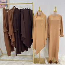 Load image into Gallery viewer, Abaya and Khimar Set Jilbab 2 Piece  Long Hijab Dress
