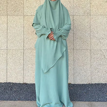 Load image into Gallery viewer, Abaya and Khimar Set Jilbab 2 Piece  Long Hijab Dress
