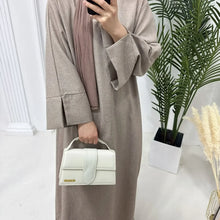 Load image into Gallery viewer, Closed Linen Abaya Dubai Luxury Plain Muslim Hijab Dress  Casual
