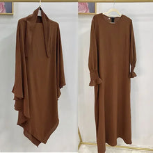 Load image into Gallery viewer, Abaya and Khimar Set Jilbab 2 Piece  Long Hijab Dress
