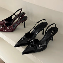 Load image into Gallery viewer, 2025 New Women&#39;s Jeans Heeled Sandals Pointed High Heel Office Lady
