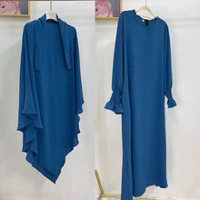 Load image into Gallery viewer, Abaya and Khimar Set Jilbab 2 Piece  Long Hijab Dress
