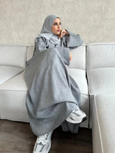 Load image into Gallery viewer, Closed Linen Abaya Dubai Luxury Plain Muslim Hijab Dress  Casual
