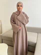 Load image into Gallery viewer, Closed Linen Abaya Dubai Luxury Plain Muslim Hijab Dress  Casual
